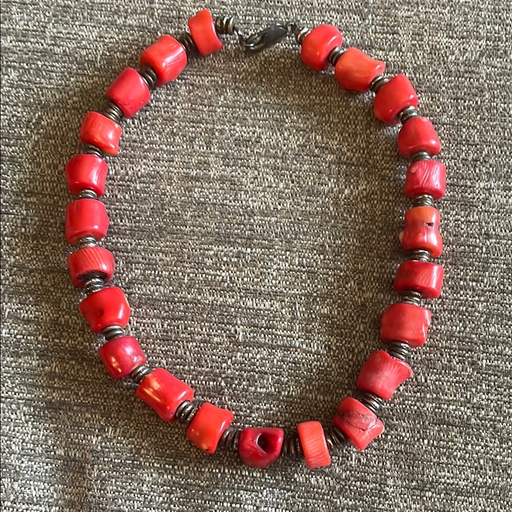 Vintage Red Coral Beaded Necklace